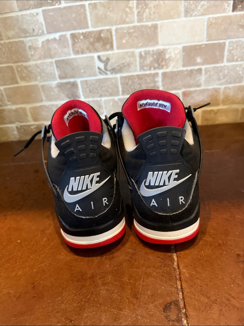 Men's Black and Red Air Jordans - Picture 4 of 5
